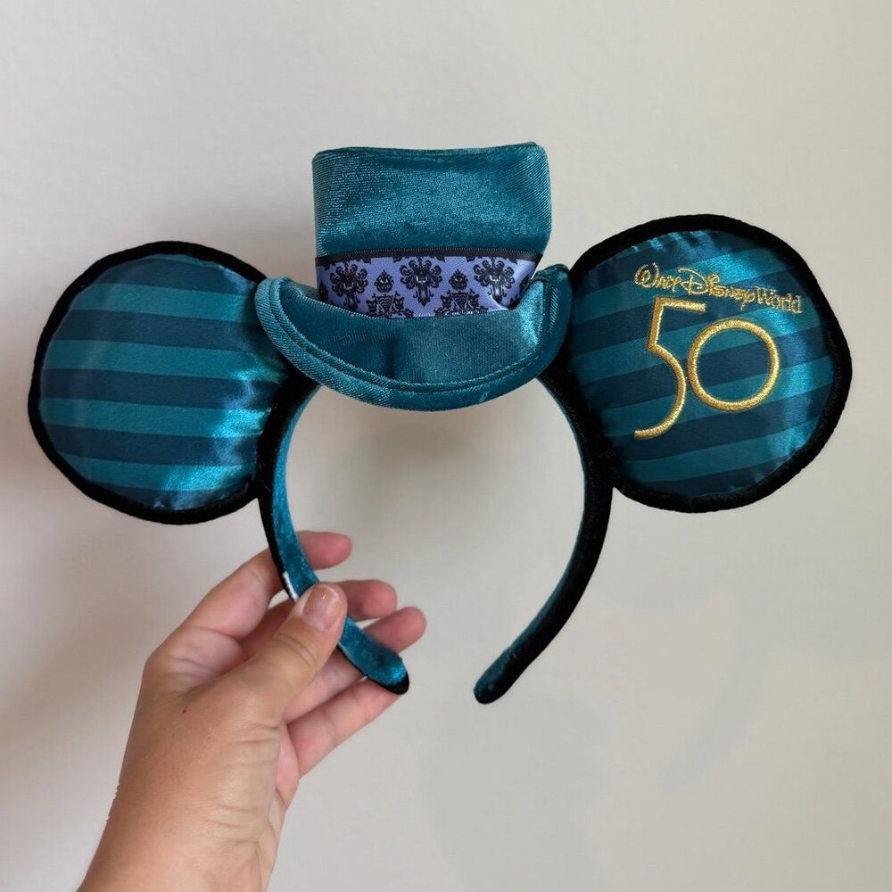 Walt Disney World Haunted Mansion 50th Anniversary Top Hat Mickey Mouse Ears